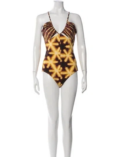 Pre-owned Ulla Johnson Tie-dye Print One-piece W/ Tags In Neutral