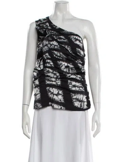 Pre-owned Ulla Johnson Tie-dye Print One-shoulder Top W/ Tags In White
