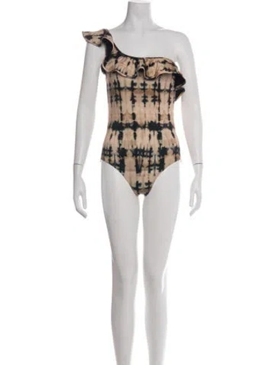 Pre-owned Ulla Johnson Tie-dye Print Ruffle Embellishment One-piece In Multicolor