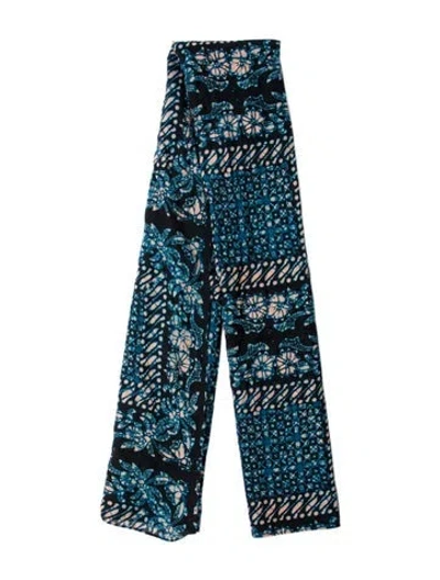 Pre-owned Ulla Johnson Tie-dye Print Scarf In Blue