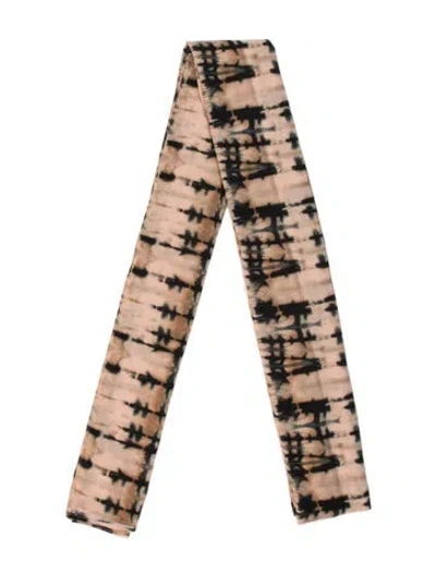 Pre-owned Ulla Johnson Tie-dye Print Scarf In Brown