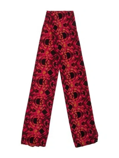 Pre-owned Ulla Johnson Tie-dye Print Scarf In Red