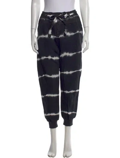 Pre-owned Ulla Johnson Tie-dye Print Skinny Leg Pants In Black