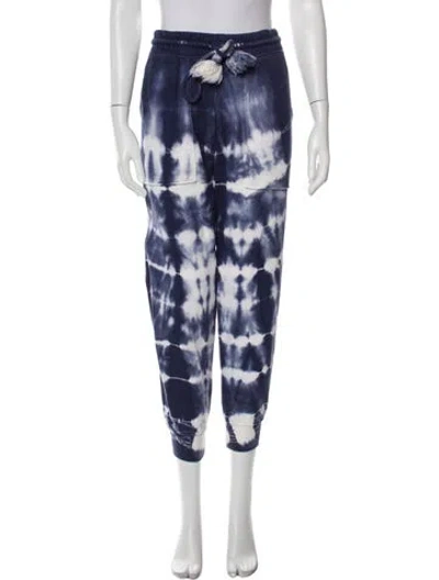 Pre-owned Ulla Johnson Tie-dye Print Skinny Leg Pants In Blue