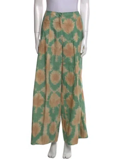 Pre-owned Ulla Johnson Tie-dye Print Wide Leg Pants In Multi