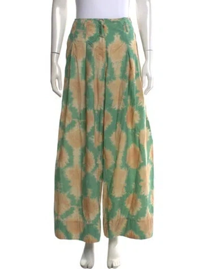 Pre-owned Ulla Johnson Tie-dye Print Wide Leg Pants In Multi