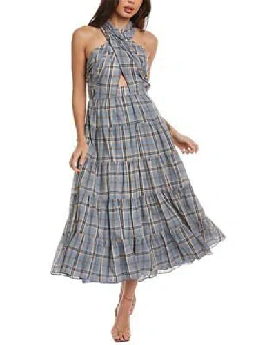 Pre-owned Ulla Johnson Tiered Midi Dress Women's Blue 8