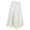 Shop Ulla Johnson Tiered Midi Skirt In White Cotton