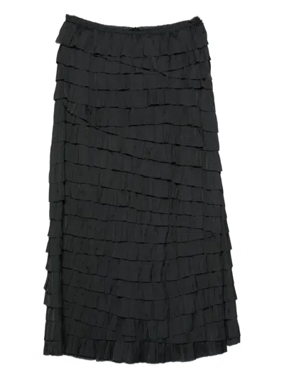 Ulla Johnson Tiered Ruffled Midi Skirt In Black