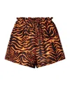 Ulla Johnson Tiger-patterned Short Pants In Black