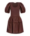 Ulla Johnson Tilda Puff-sleeve Cotton Dress In Red