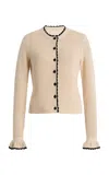 Ulla Johnson Tilla Striped Knit Cotton Cardigan In Neutral