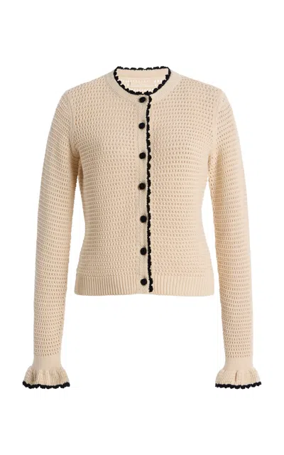 Ulla Johnson Tilla Striped Knit Cotton Cardigan In Neutral
