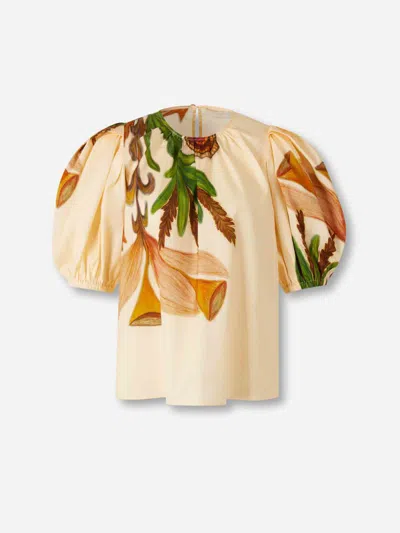 Ulla Johnson Ravena Puff-sleeve Top In Inner Nature In Neutral