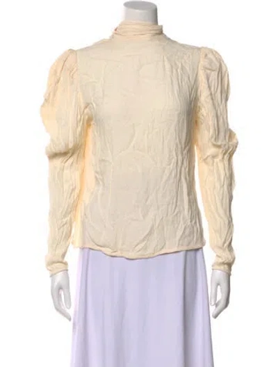 Pre-owned Ulla Johnson Turtleneck Long Sleeve Blouse In Neutral