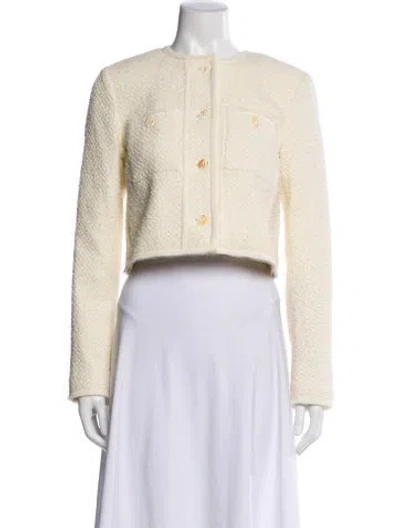 Pre-owned Ulla Johnson Tweed Pattern Evening Jacket In Neutral