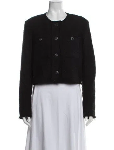 Pre-owned Ulla Johnson Tweed Pattern Jacket In Black