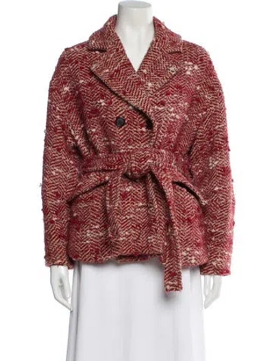 Pre-owned Ulla Johnson Tweed Pattern Jacket In Red