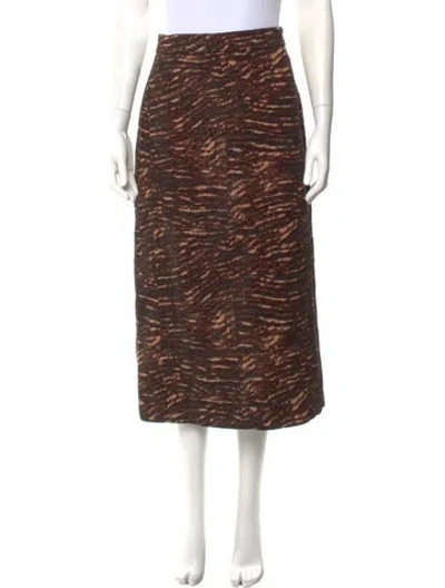 Pre-owned Ulla Johnson Tweed Pattern Midi Length Skirt In Brown