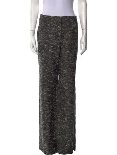 Pre-owned Ulla Johnson Tweed Pattern Wide Leg Pants In Black