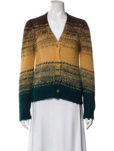 Pre-owned Ulla Johnson Tweed Striped Sweater In Blue
