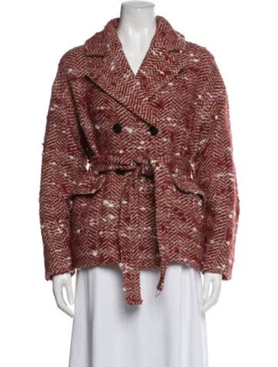 Pre-owned Ulla Johnson Tweed Tweed Pattern Jacket In Red