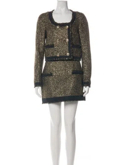 Pre-owned Ulla Johnson Tweed Tweed Pattern Skirt Set W/ Tags In Green