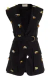 Ulla Johnson Twyla Embellished Cotton-blend Utility Vest In Black