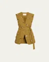 Ulla Johnson Twyla Embellished Wrap Vest In Lichen