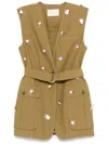 Ulla Johnson Twyla Embellished Wrap Vest In Green