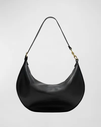 Ulla Johnson Twyla Large Calf Leather Hobo Bag In Noir