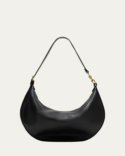 Ulla Johnson Twyla Large Calf Leather Hobo Bag In Noir
