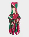 Ulla Johnson Uj X Lee Krasner Mural Sleeveless Ruffle Dress In Palingenesis