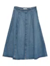 Ulla Johnson Uma Panelled Denim Midi Skirt In Blue