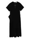 Ulla Johnson V-neck Draped Dress In Black