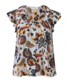 Ulla Johnson Ruffled Silk Blouse In Gray