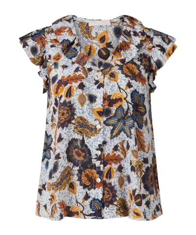 ULLA JOHNSON RUFFLED SILK BLOUSE