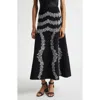 Ulla Johnson Valencia Floral-jacquard Midi Skirt In Black