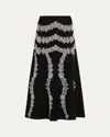 Ulla Johnson Valencia Jacquard Midi Skirt In Black
