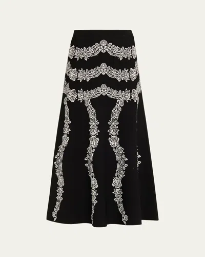 Ulla Johnson Valencia Jacquard Midi Skirt In Black