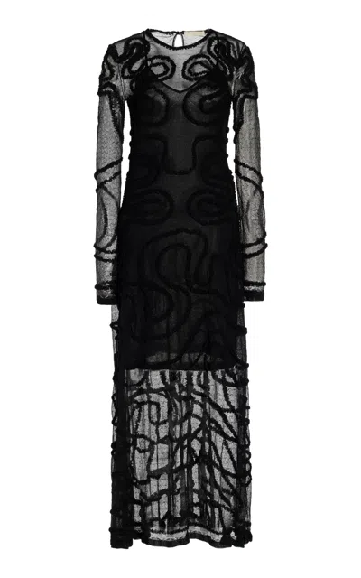 chinese dress ladies Venus Tank Dress - Noir Black Lace Midi Dress