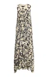 Ulla Johnson Valeria Fringed Maxi Dress In Gray
