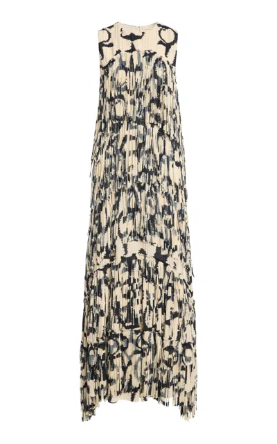 Ulla Johnson Valeria Fringed Maxi Dress In Gray