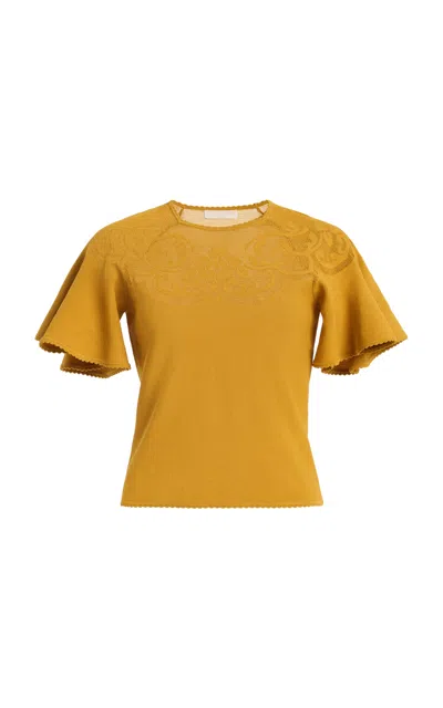 Ulla Johnson Vara Patterned Knit Top In Orange