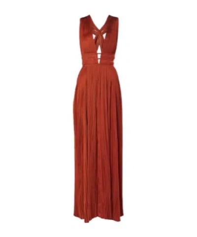 Ulla Johnson Veda Gathered Gown In Red