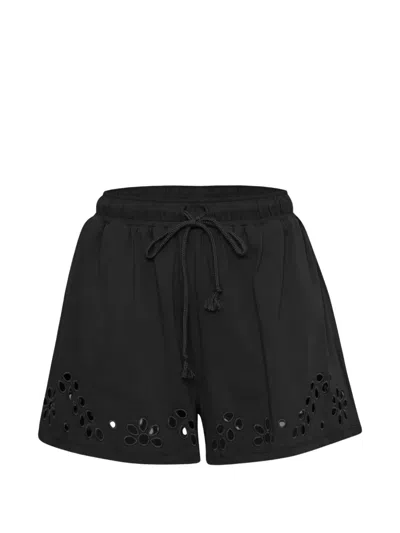 Ulla Johnson Vedi Eyelet-embellished Shorts In Black