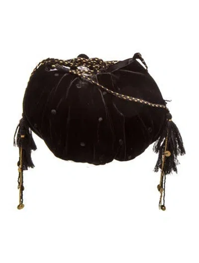 Pre-owned Ulla Johnson Velvet Crossbody Bag In Black