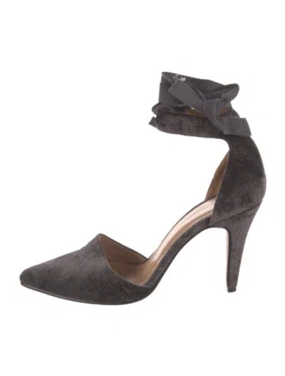 Pre-owned Ulla Johnson Velvet Cutout Accent Pumps In Purple