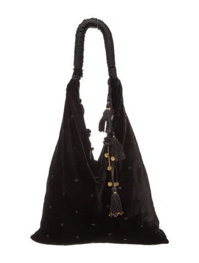 Pre-owned Ulla Johnson Velvet Shoulder Bag In Black