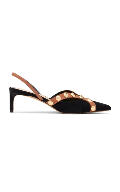 Ulla Johnson Vendome Studded Leather Kitten Heels In Black